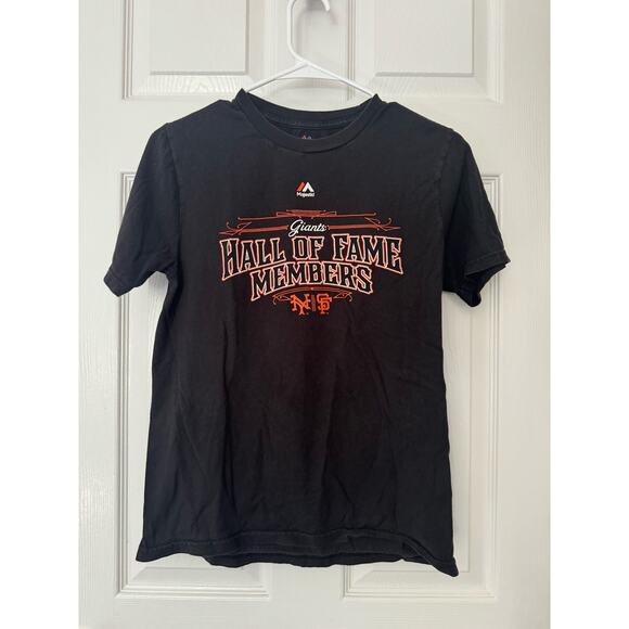 Majestic Giants MLB Hall of Fame Members T-Shirt YOUTH Sz: Large 14/16 - Picture 1 of 4